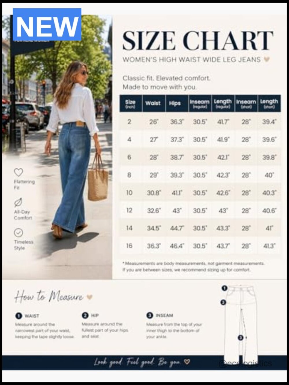 High Waisted Baggy Jeans Stretchy Wide Leg Tummy Control Straight Leg Denim - Picture 6 of 6